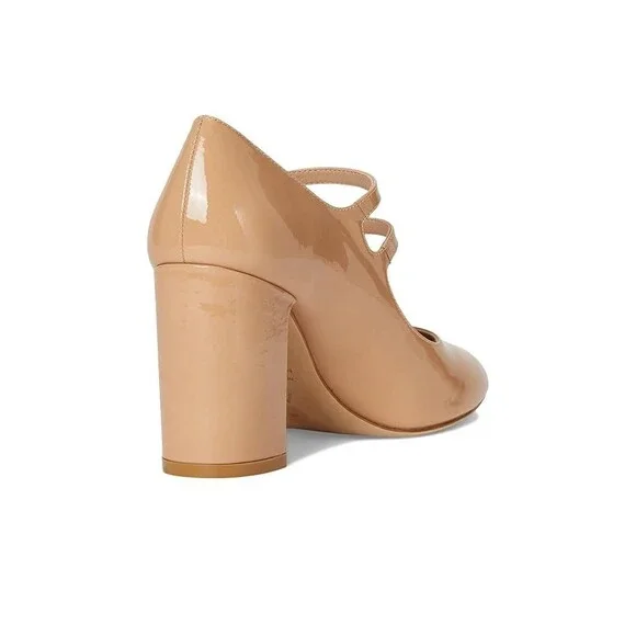 Stuart Weitzman Posh 85 Mary Jane Women's US 12 Adobe Leather Block Heel DDK770